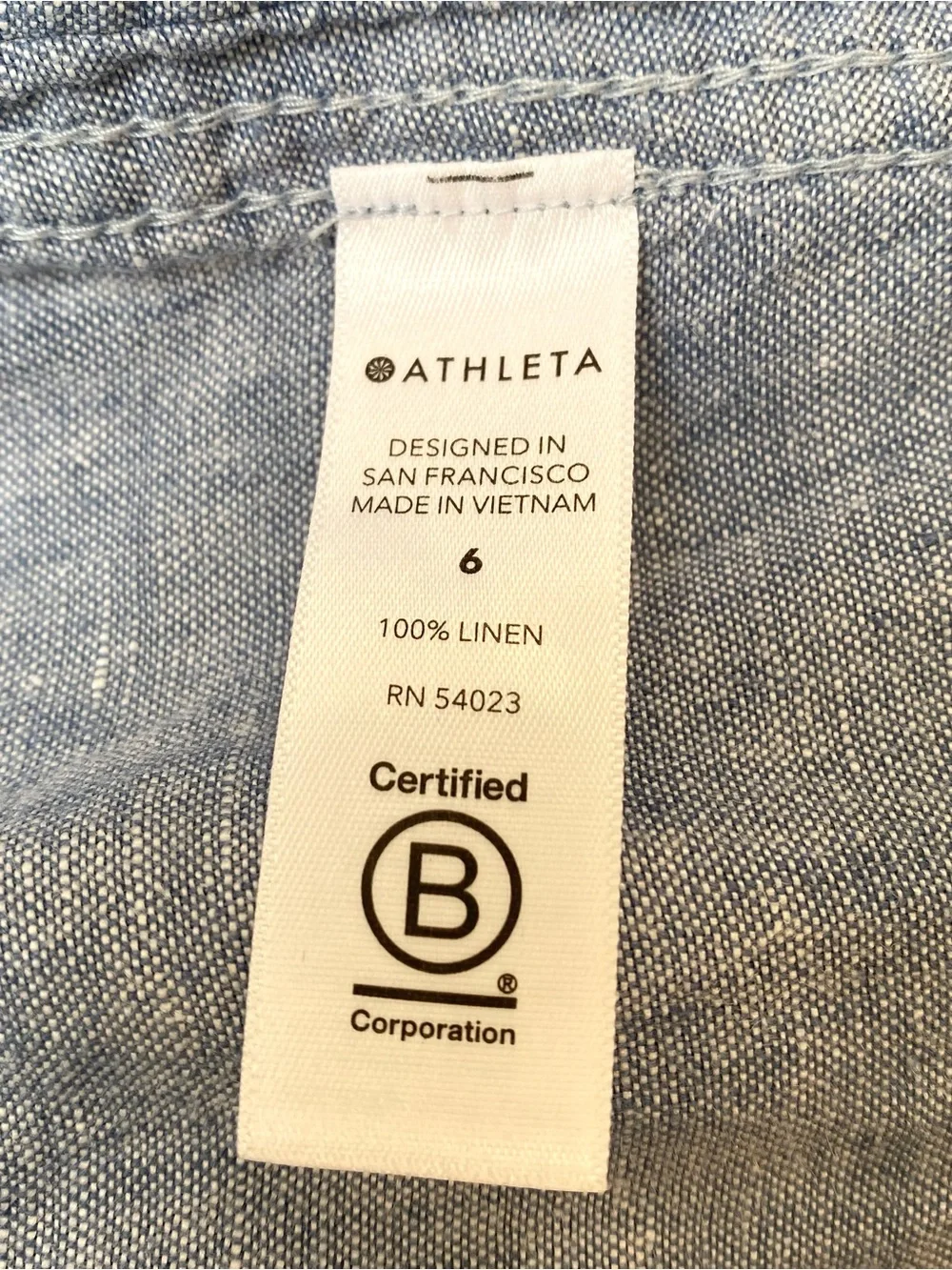 Athleta Cabo 100% Linen Chambray Joggers in Blue, Size 6 - Picture 10 of 11